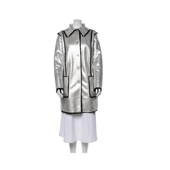 TORY BURCH Women's Metallic Esme Reversible Coat - Picture 5 of 11